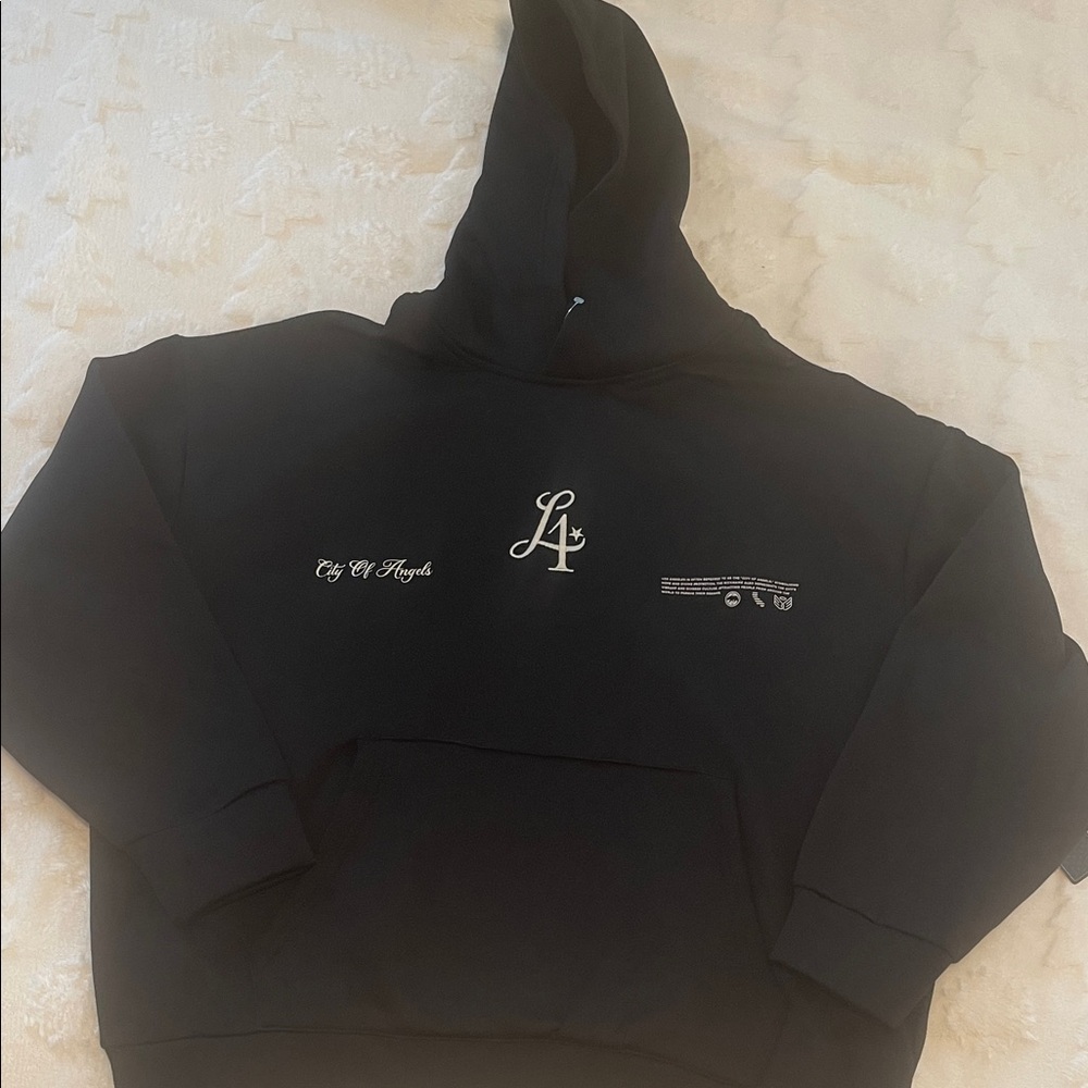Saints Studio Men Black LA Logo Hoodie size M. New